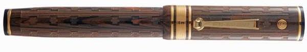 Ebonite Brown Chased - Wahl-Eversharp Decoband Ebonite Brown Chased  Fountain Pen 